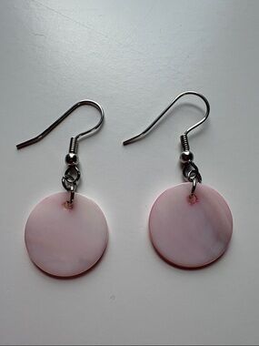 ❤️‍🔥3/10$❤️‍🔥Pink Round Shell Drop Earrings